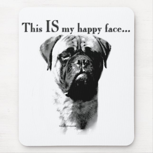 Tapis De Souris Le visage joyeux de Bullmastiff (Devant)