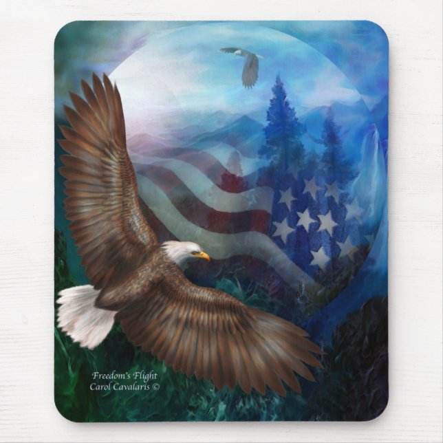Tapis De Souris Le vol de la liberté - art Mousepad d'Eagle (Devant)