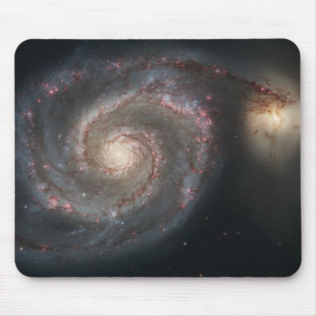 Tapis De Souris Le Whirlpool Galaxy M51 & Companion dans l'espace (Devant)