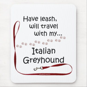 Tapis De Souris Leash de voyage italien Greyhound