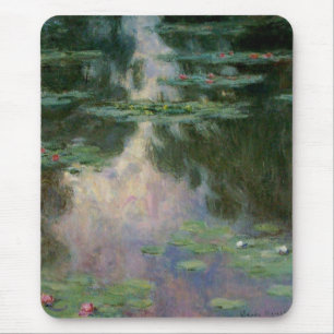 Tapis De Souris L'EAU MENSONNE EN ÉTANG VERT ROSE par Claude Monet
