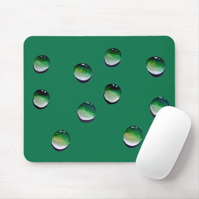 Tapis De Souris L'eau verte goutte de l'eau (Avec souris)
