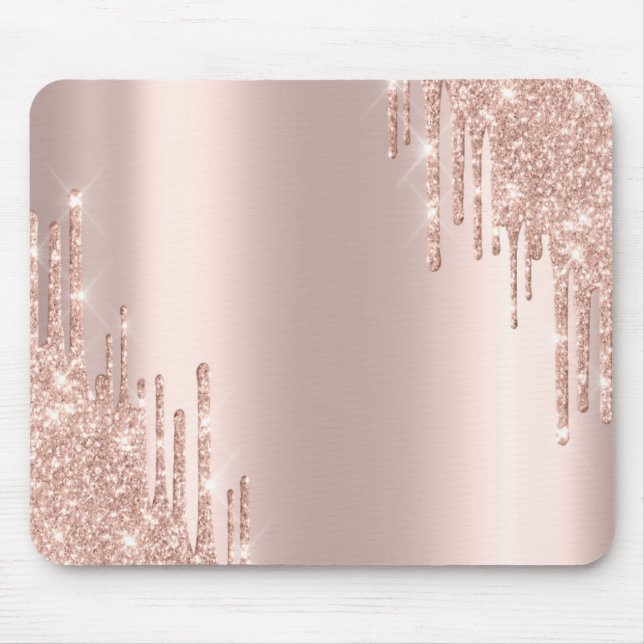 Tapis De Souris Lecteurs de Parties scintillant moderne Rose Gold (Devant)