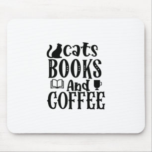 Tapis De Souris Lecture Art Chats Livres Et Café