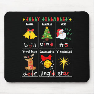 Tapis De Souris Lecture de Noël Professeur Types de syllabes Phoné
