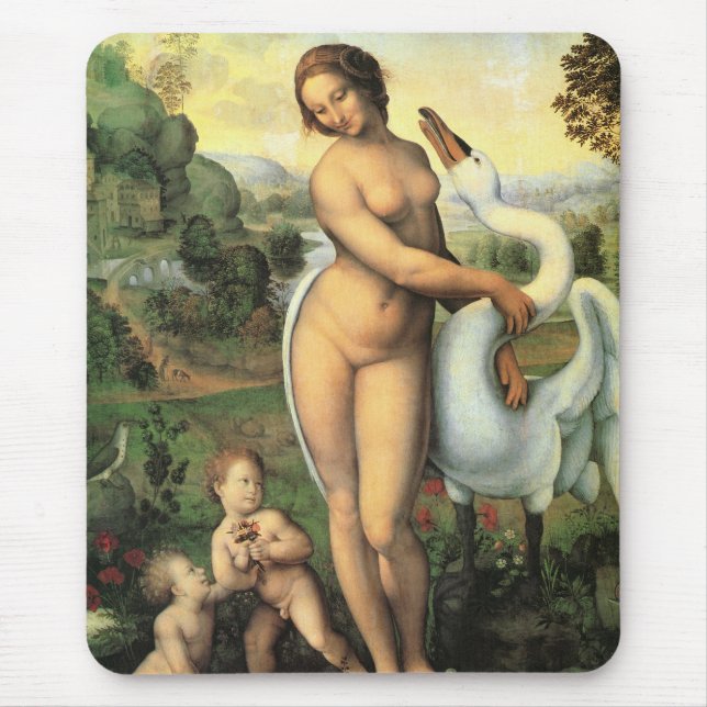 Tapis De Souris Léda de Léonard de Vinci et le Cygne (Devant)