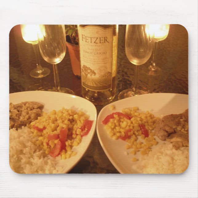 Tapis de souris léger de dîner de bougie (Devant)