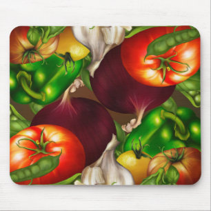 Tapis De Souris Légumes et herbes aliments frais naturels biologiq