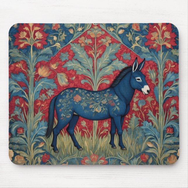 Tapis De Souris L'Élégant Donkey William Morris Inspiré Motif (Devant)