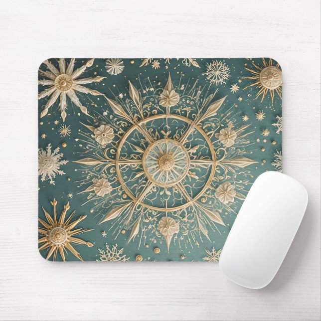 Tapis De Souris L'Embrace d'or d'hiver : une Serenade de flocon de (Avec souris)