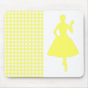 Tapis De Souris Lemonade Houndstooth moderne avec Silhouette mode