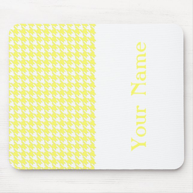 Tapis De Souris Lemonade Modern Houndstooth avec nom (Devant)