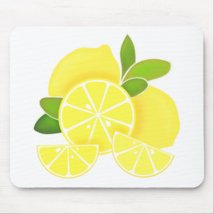 Tapis De Souris Lemons   lemon slices   sunny citrus pattern     