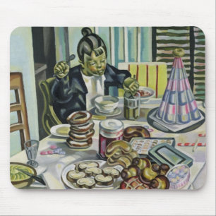 Tapis De Souris L'enfant avec les gâteaux