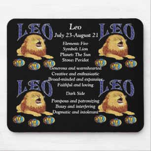 Tapis De Souris Leo Birth Sign Zodiac Mouse Pad