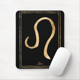 Tapis De Souris Leo martelé or stylisé astrologie zodiac