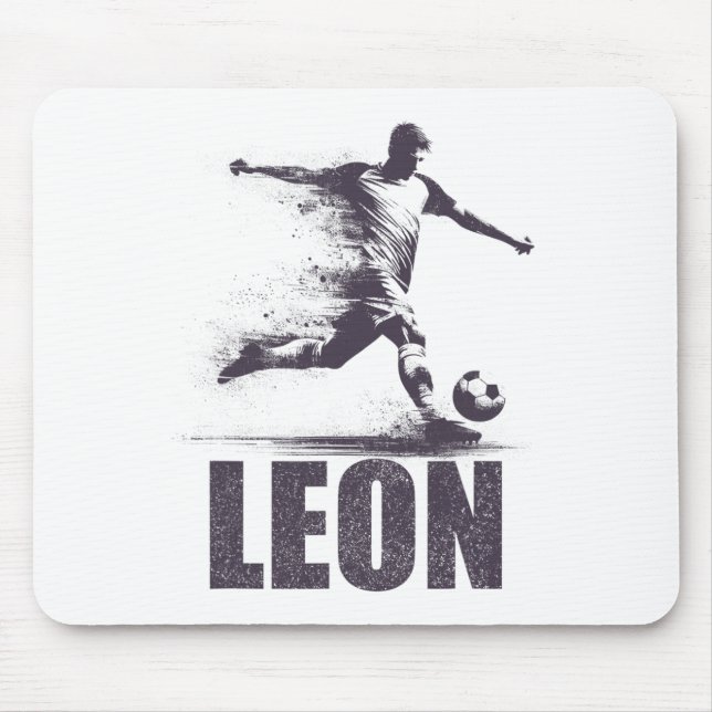 Tapis De Souris Leon Soccer Boys Personalized First Name Leon  (Devant)