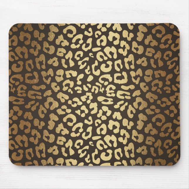Tapis De Souris Leopard Cheetah Peau animale Imprimer Glam Or mode (Devant)