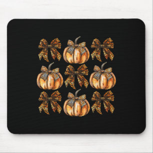 Tapis De Souris Leopard Coquette Bow Citrouille Thanksgiving Autom