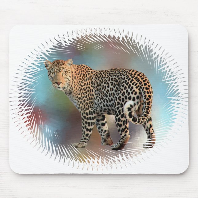 Tapis De Souris Leopard moderne Pop Art Modèle tendance (Devant)