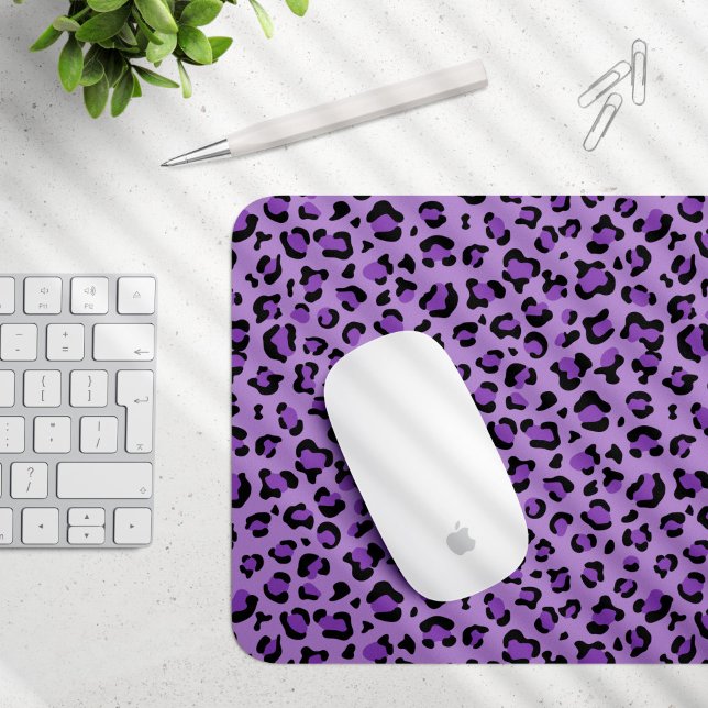 Tapis De Souris Leopard Print, Léopard Spots, Purple Leopard (Créateur téléchargé)