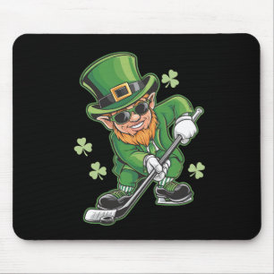 Tapis De Souris Leprechaun Jouer Hockey St Patrick's Day Irish