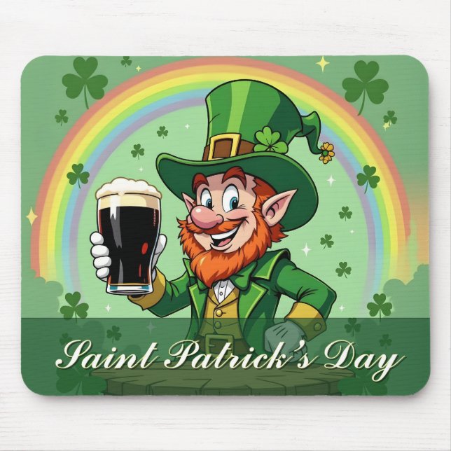 Tapis De Souris Leprechaun’s Cheers Beneath the Rainbow (Devant)