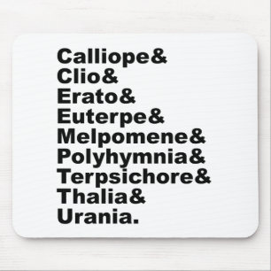 Tapis De Souris Les 9 Muses Comme Rendu Populaire Par La Mythologi