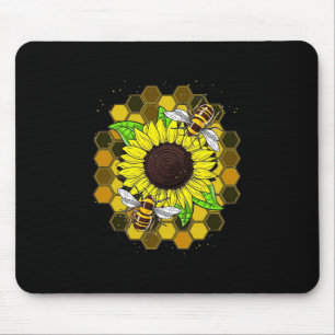 Tapis De Souris Les abeilles de tournesol hippie