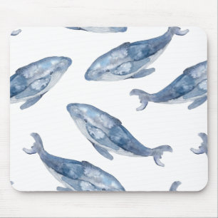 Tapis De Souris Les baleines à bosse en aquarelle
