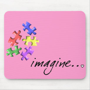 Tapis De Souris Les cadeaux de soutien d'autisme "imaginent" la