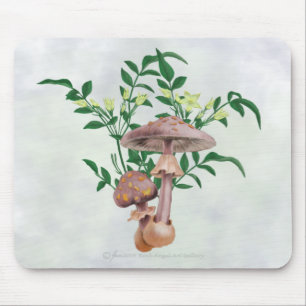 Tapis De Souris Les champignons repérés par or, étoile fleurit