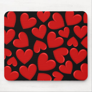 Tapis De Souris Les Coeurs des Puffy rouges