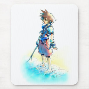 Tapis De Souris Les Coeurs du Royaume  Sora On Beach Aquarelle