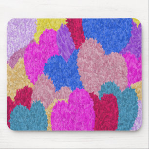 Tapis De Souris Les Coeurs Fragmentés Peinture Abstraite