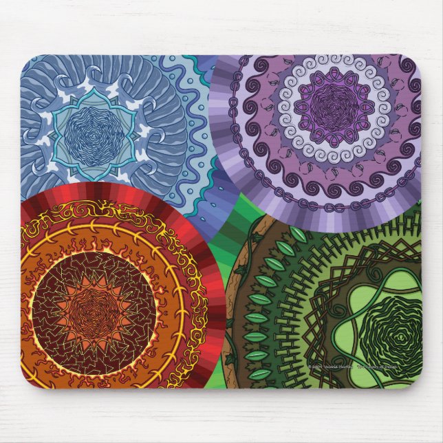 Tapis De Souris Les éléments Mandalas Mousepad (Devant)