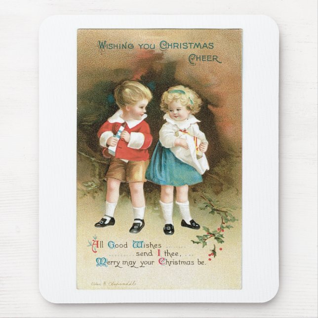 Tapis De Souris Les enfants à la fête de Noël (Devant)