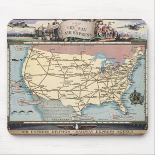 Tapis De Souris Les États-Unis cartographient le trafic aérien via
