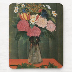Tapis De Souris Les fleurs de Henri Rousseau dans un vase (1909)