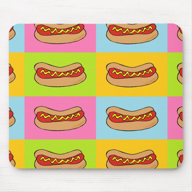 Tapis De Souris les hot-dogs ont couvert de tuiles la conception (Devant)