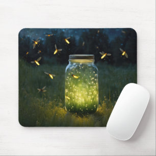 Tapis De Souris Les lucioles Jaillissent Dans Un Jarre