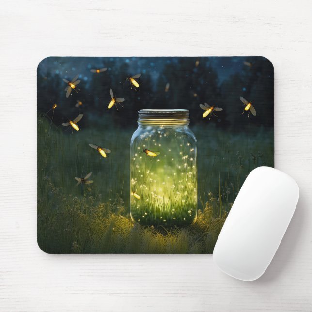 Tapis De Souris Les lucioles Jaillissent Dans Un Jarre (Avec souris)