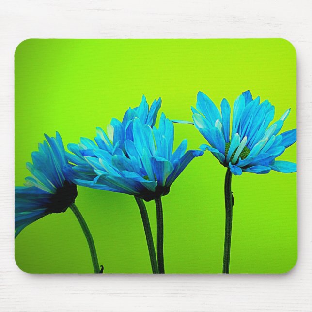 Tapis De Souris Les marguerites turquoises de turquoise sur le (Devant)