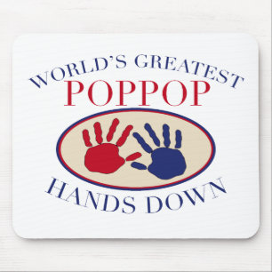 Tapis De Souris Les meilleures mains de PopPop vers le bas