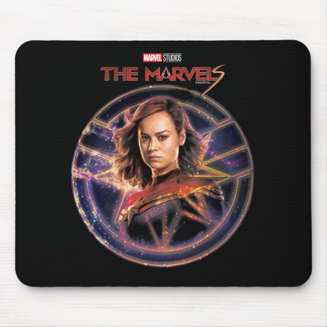 Tapis De Souris Les Merveilles Capitaine Marvel Insigne Cercle (Devant)