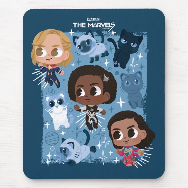 Tapis De Souris Les Merveilles Volant Avec Flerkittens Cartoon (Devant)