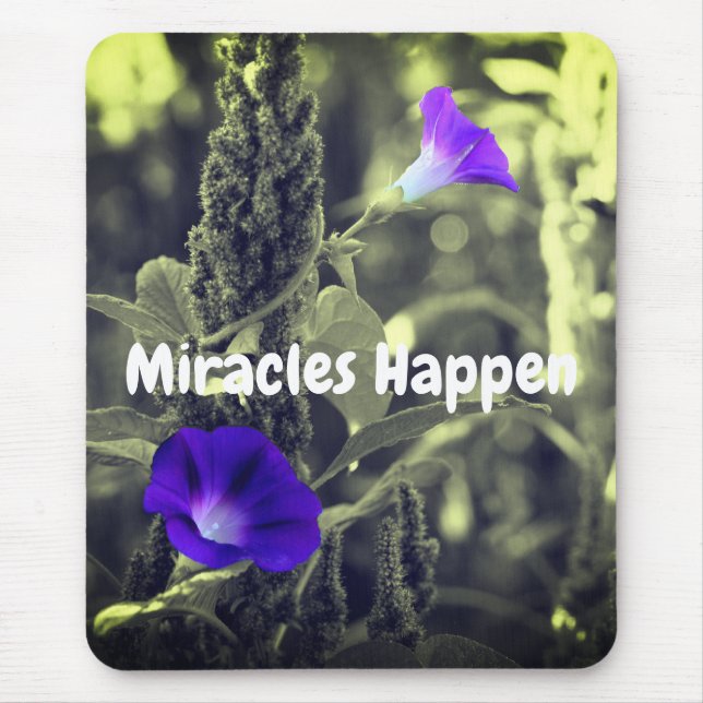 Tapis De Souris Les miracles se produisent Fleur Inspiration (Devant)