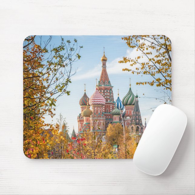 Tapis De Souris Les monuments | Cathédrale Saint Basile Moscou (Avec souris)
