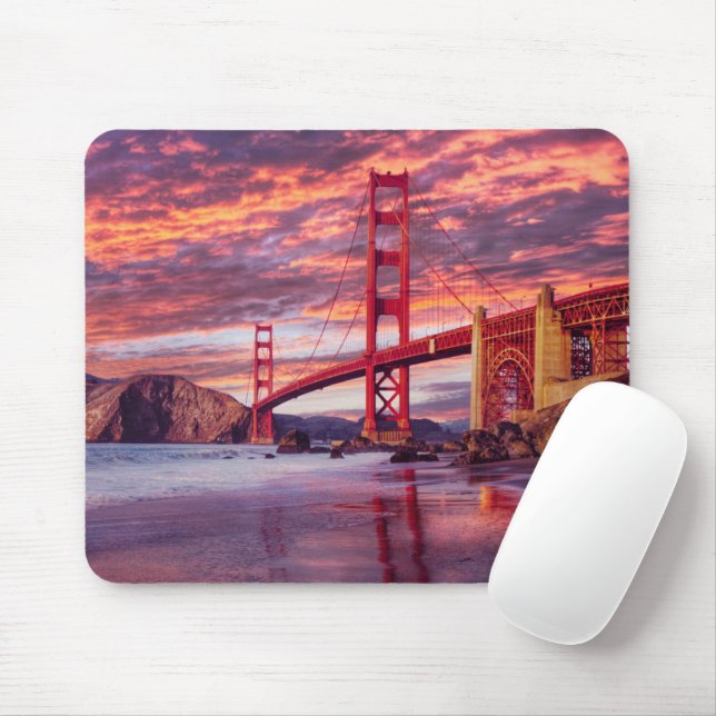 Tapis De Souris Les monuments | The Golden Gate San Francisco, CA (Avec souris)