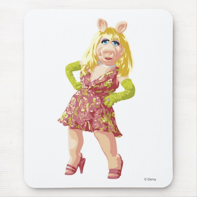 Tapis De Souris Les Muppets Miss Piggy robe fleurie debout (Devant)
